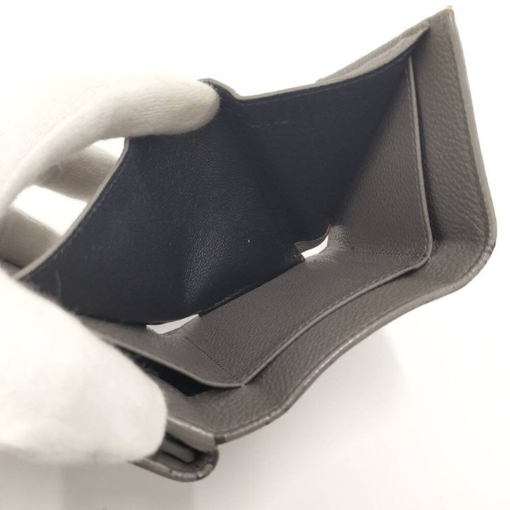 Saint Laurent Compact Wallet Trifold Wallet Leather Gray - Picture 7 of 9